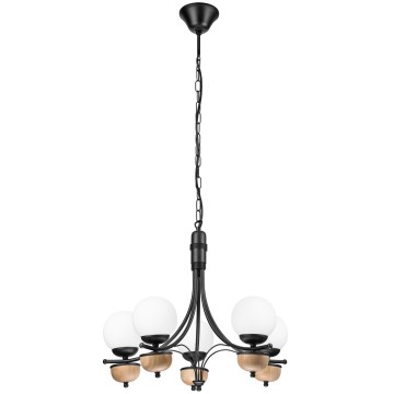 Brilagi - Suspension chaîne COTTAGE 5xG9/40W/230V hêtre/blanc