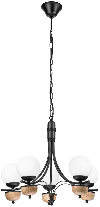 Brilagi - Suspension chaîne COTTAGE 5xG9/40W/230V hêtre/blanc