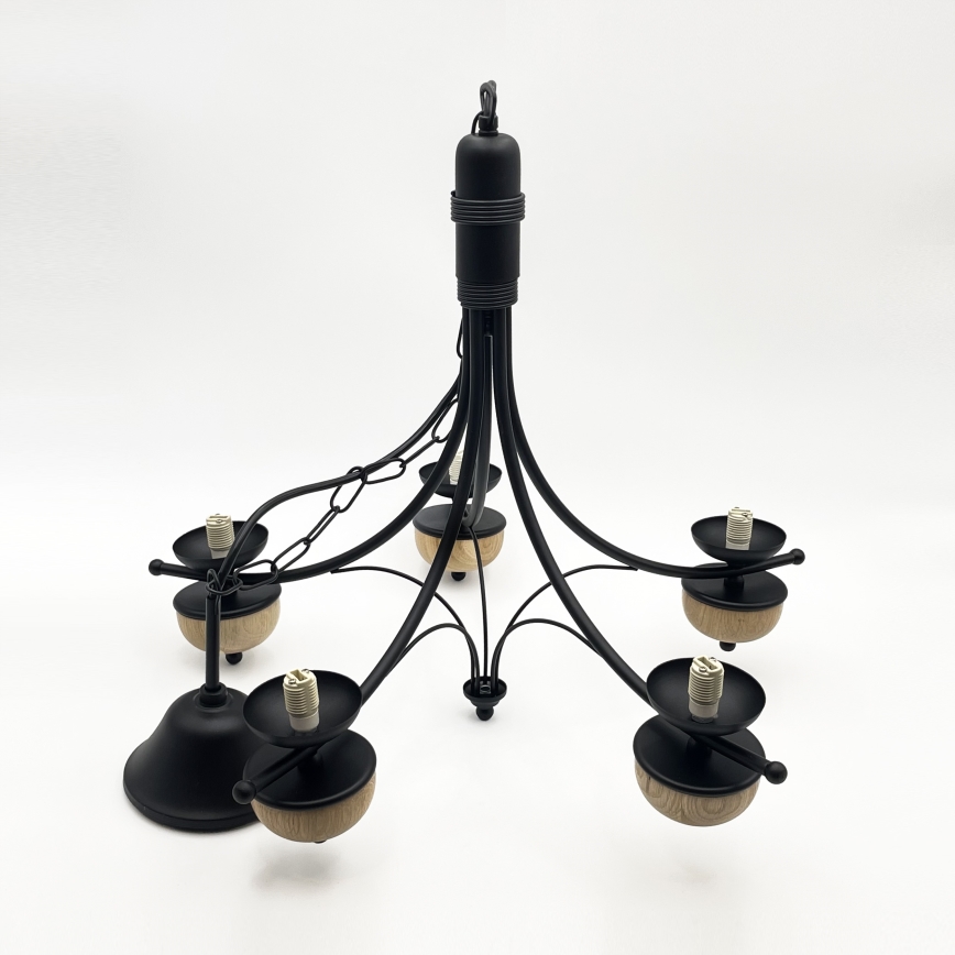 Brilagi - Suspension chaîne COTTAGE 5xG9/40W/230V hêtre/blanc