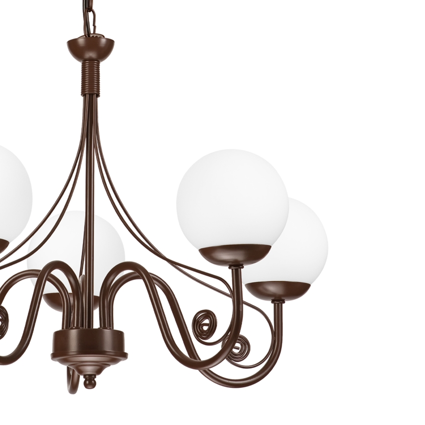 Brilagi - Suspension chaîne COTTAGE 5xG9/40W/230V marron/blanc