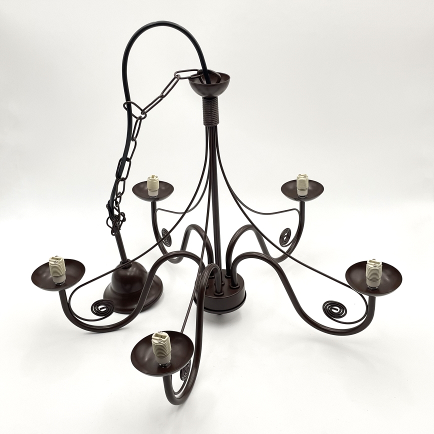 Brilagi - Suspension chaîne COTTAGE 5xG9/40W/230V marron/blanc