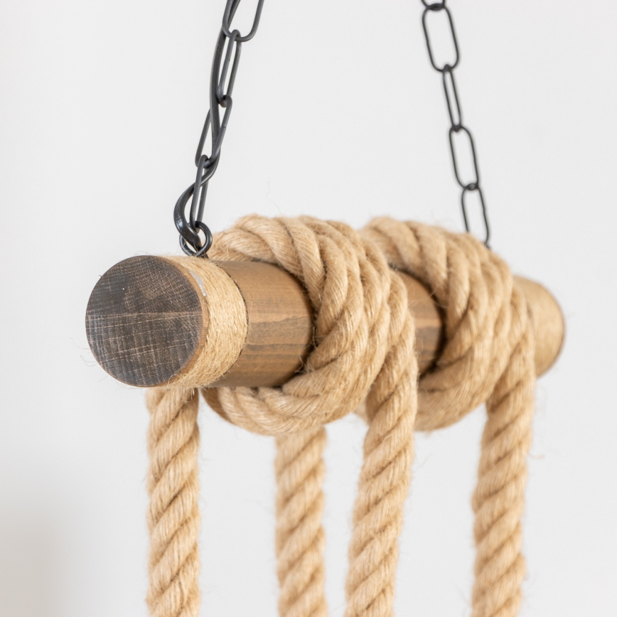 Brilagi - Suspension chaîne KOS 4xE27/60W/230V hêtre