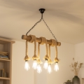 BRILAGI - Suspension chaîne KOS 6xE27/60W/230V hêtre