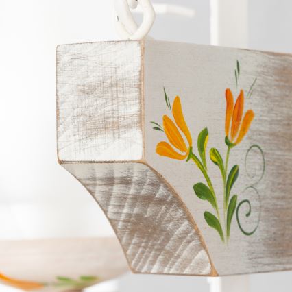 Brilagi - Suspension chaîne QUEEN 2xE14/40W/230V hêtre/crème