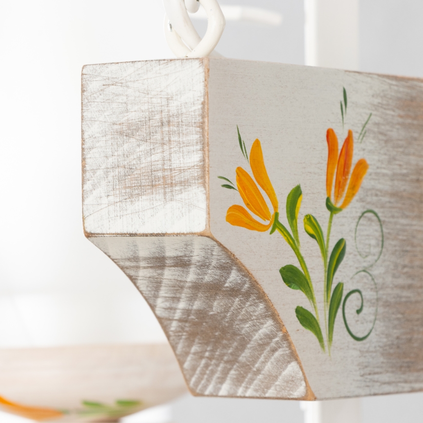 Brilagi - Suspension chaîne QUEEN 2xE14/40W/230V hêtre/crème