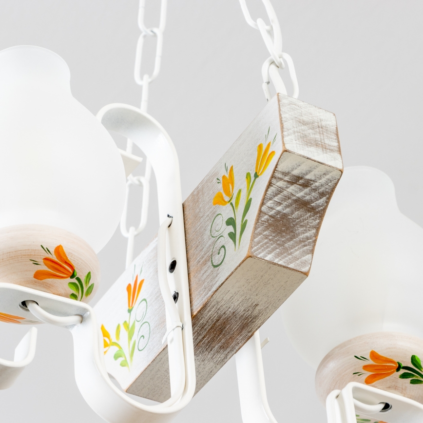 Brilagi - Suspension chaîne QUEEN 2xE14/40W/230V hêtre/crème