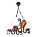 Brilagi - Suspension chaîne QUEEN 4xE14/40W/230V hêtre/noyer