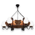 Brilagi - Suspension chaîne QUEEN 6xE14/40W/230V hêtre/noyer