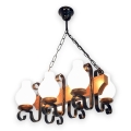 Brilagi - Suspension chaîne QUEEN 6xE14/40W/230V hêtre/noyer