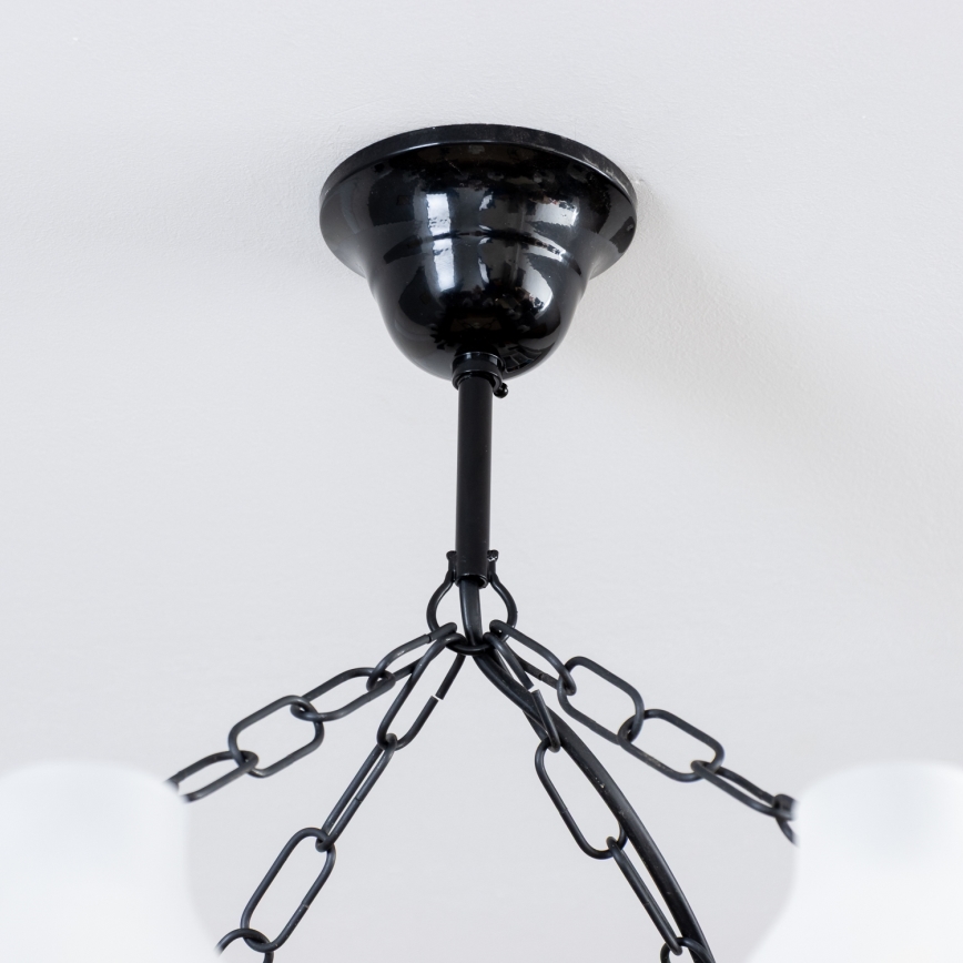 Brilagi - Suspension chaîne QUEEN 8xE14/40W/230V hêtre/noyer