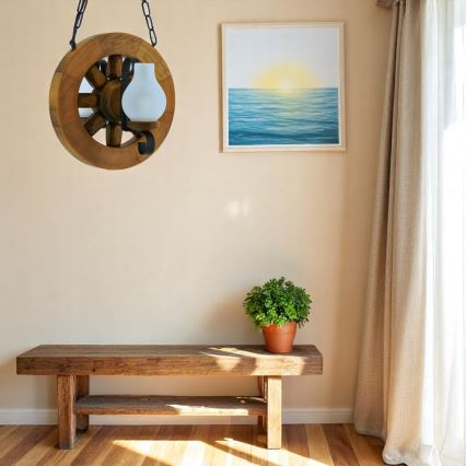Brilagi - Suspension chaîne ROATA 2xE14/40W/230V hêtre