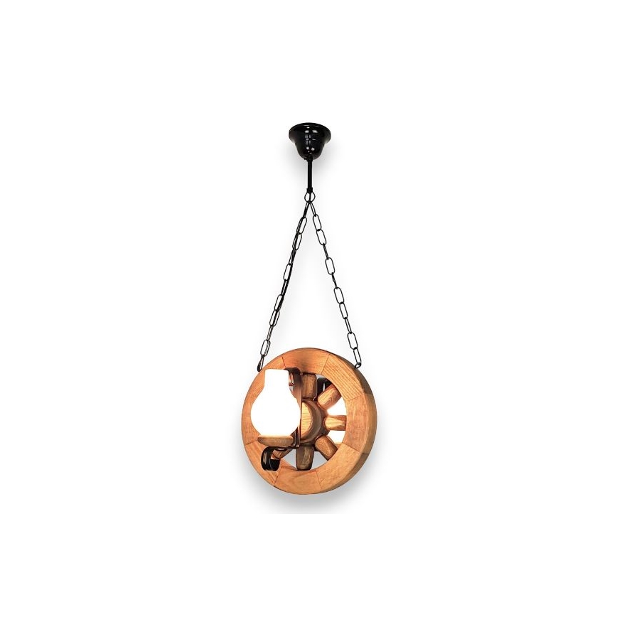 Brilagi - Suspension chaîne ROATA 2xE14/40W/230V hêtre