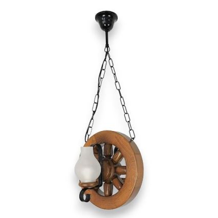 Brilagi - Suspension chaîne ROATA 2xE14/40W/230V hêtre/noyer