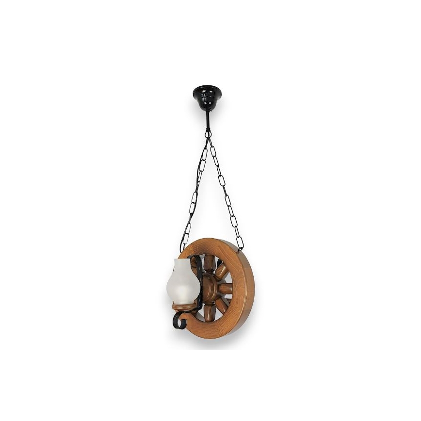 Brilagi - Suspension chaîne ROATA 2xE14/40W/230V hêtre/noyer