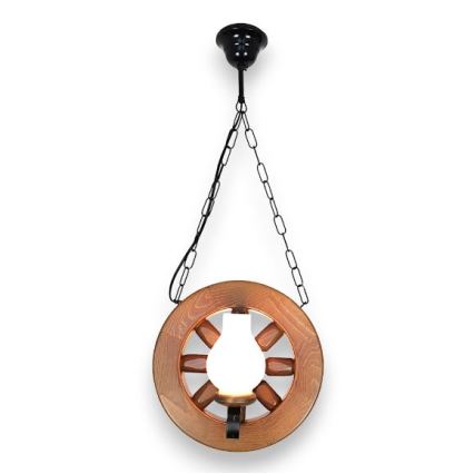 Brilagi - Suspension chaîne ROATA 2xE14/40W/230V hêtre/noyer