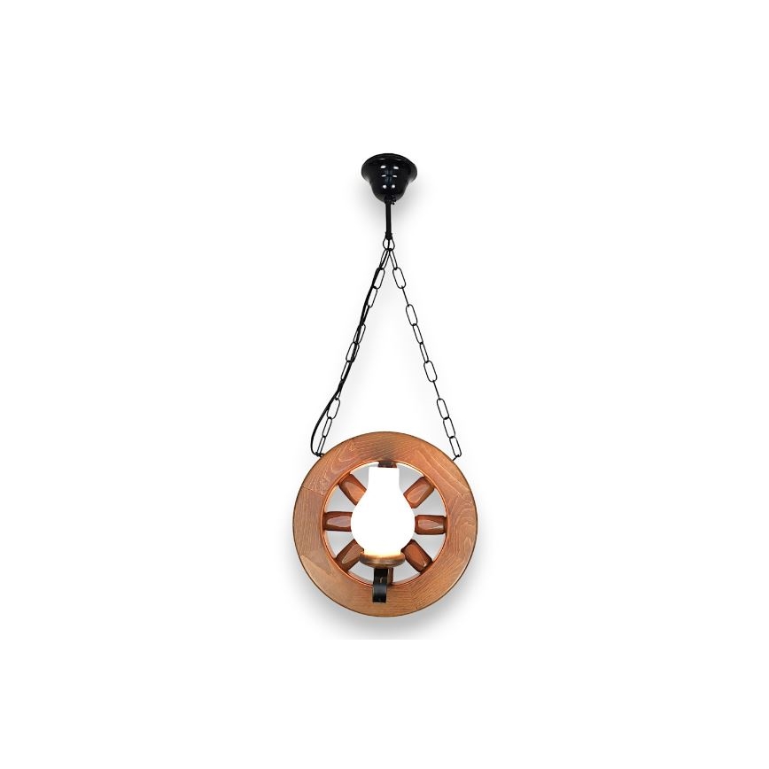 Brilagi - Suspension chaîne ROATA 2xE14/40W/230V hêtre/noyer