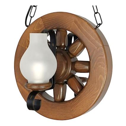 Brilagi - Suspension chaîne ROATA 2xE14/40W/230V hêtre/noyer