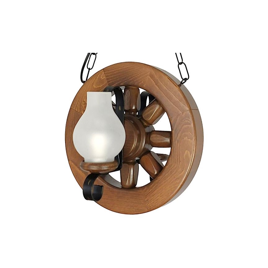 Brilagi - Suspension chaîne ROATA 2xE14/40W/230V hêtre/noyer