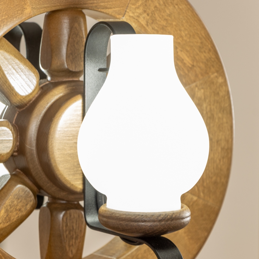 Brilagi - Suspension chaîne ROATA 2xE14/40W/230V hêtre/noyer