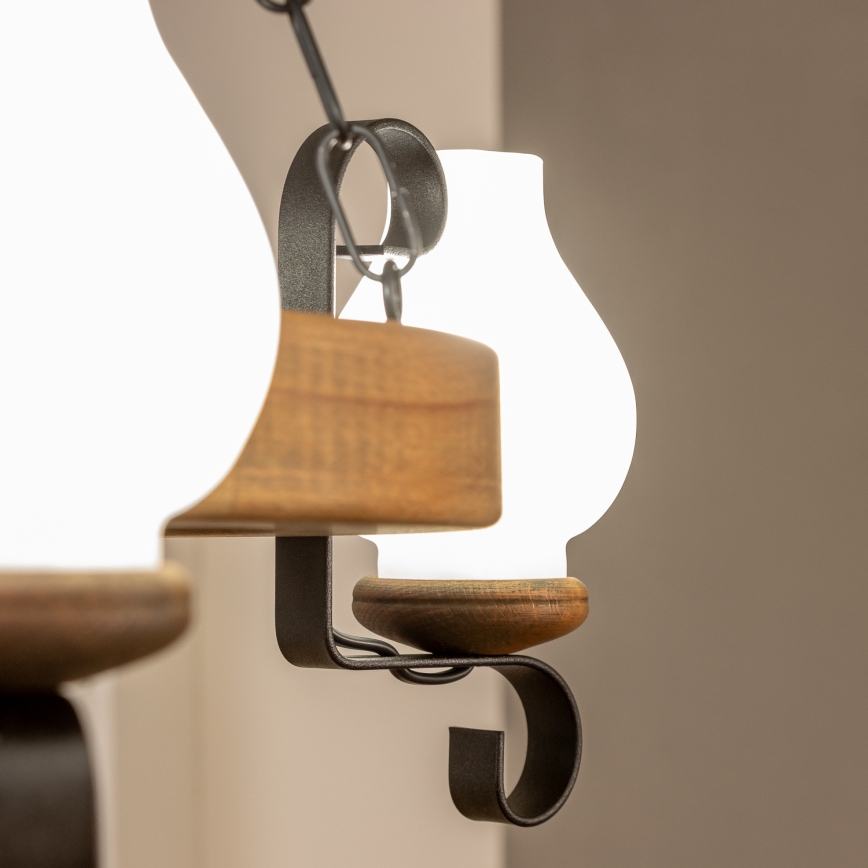 Brilagi - Suspension chaîne ROATA 3xE14/40W/230V hêtre