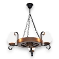Brilagi - Suspension chaîne ROATA 3xE14/40W/230V hêtre/noyer