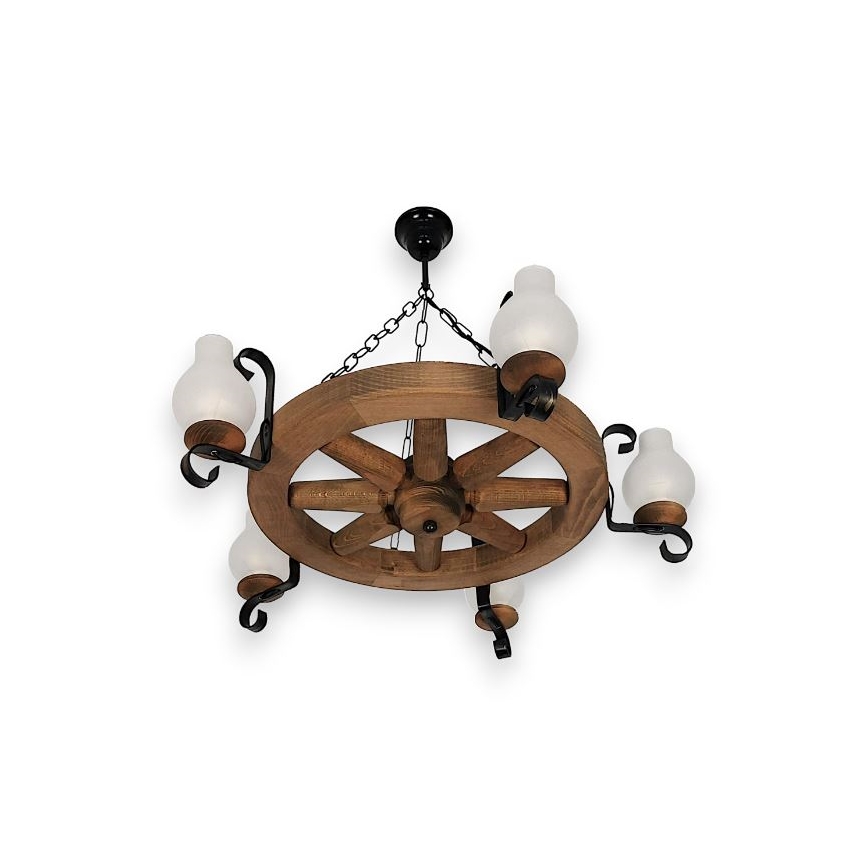 Brilagi - Suspension chaîne ROATA 5xE14/40W/230V hêtre