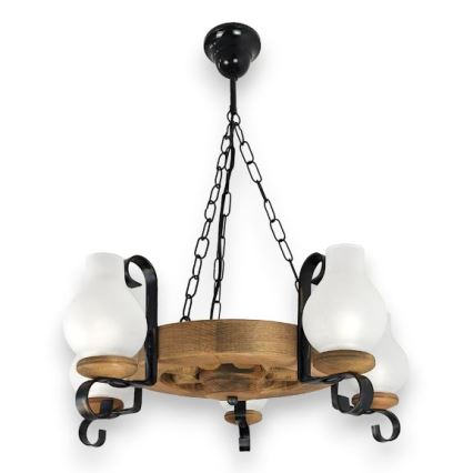Brilagi - Suspension chaîne ROATA 5xE14/40W/230V hêtre