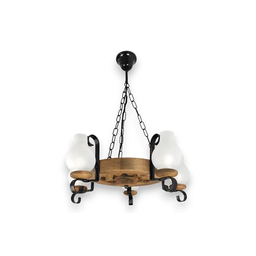 Brilagi - Suspension chaîne ROATA 5xE14/40W/230V hêtre