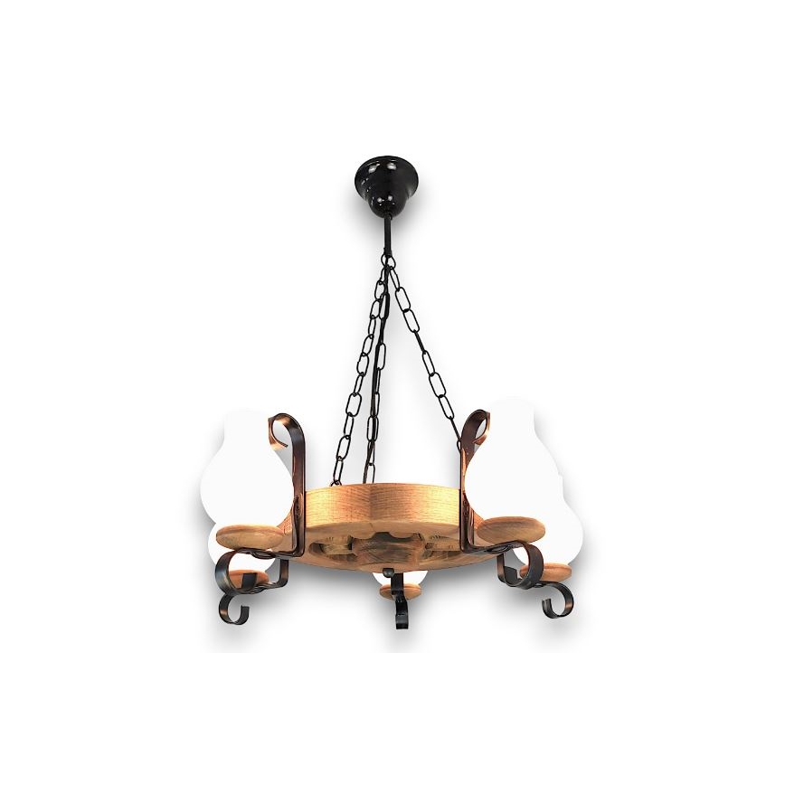 Brilagi - Suspension chaîne ROATA 5xE14/40W/230V hêtre