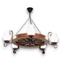 Brilagi - Suspension chaîne ROATA 5xE14/40W/230V hêtre/noyer