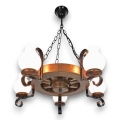 Brilagi - Suspension chaîne ROATA 5xE14/40W/230V hêtre/noyer