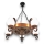 Brilagi - Suspension chaîne ROATA 5xE14/40W/230V hêtre/noyer