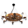 Brilagi - Suspension chaîne ROATA 6xE14/40W/230V hêtre