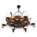 Brilagi - Suspension chaîne ROATA 6xE14/40W/230V hêtre/noyer