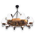 Brilagi - Suspension chaîne ROATA 8xE14/40W/230V hêtre