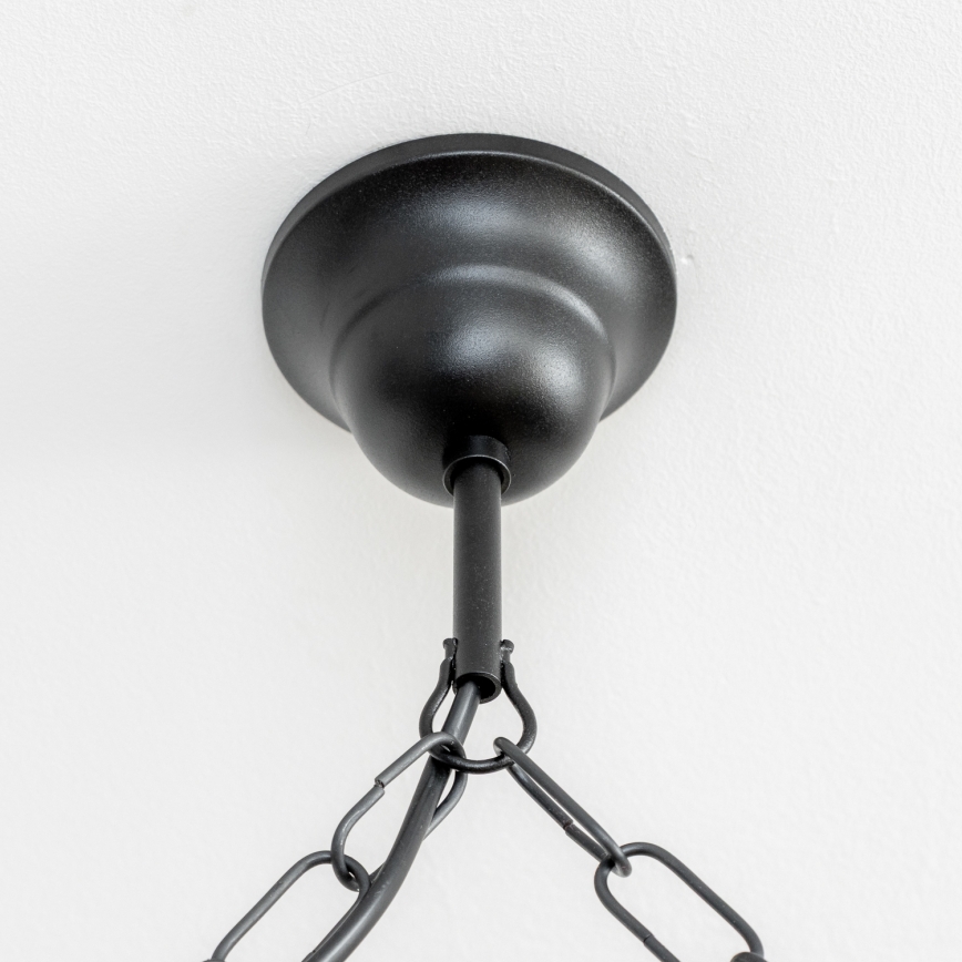 Brilagi - Suspension chaîne RUSTIC 4xE14/40W/230V hêtre/noyer