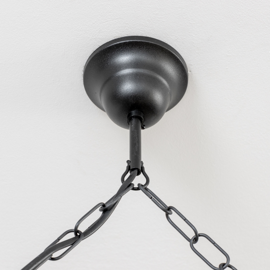 Brilagi - Suspension chaîne RUSTIC 6xE14/40W/230V hêtre/noyer