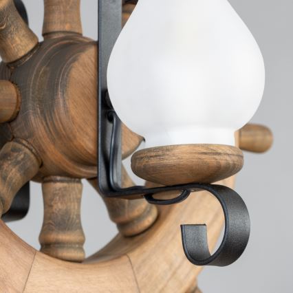 Brilagi - Suspension chaîne TIMONA 2xE14/40W/230V hêtre