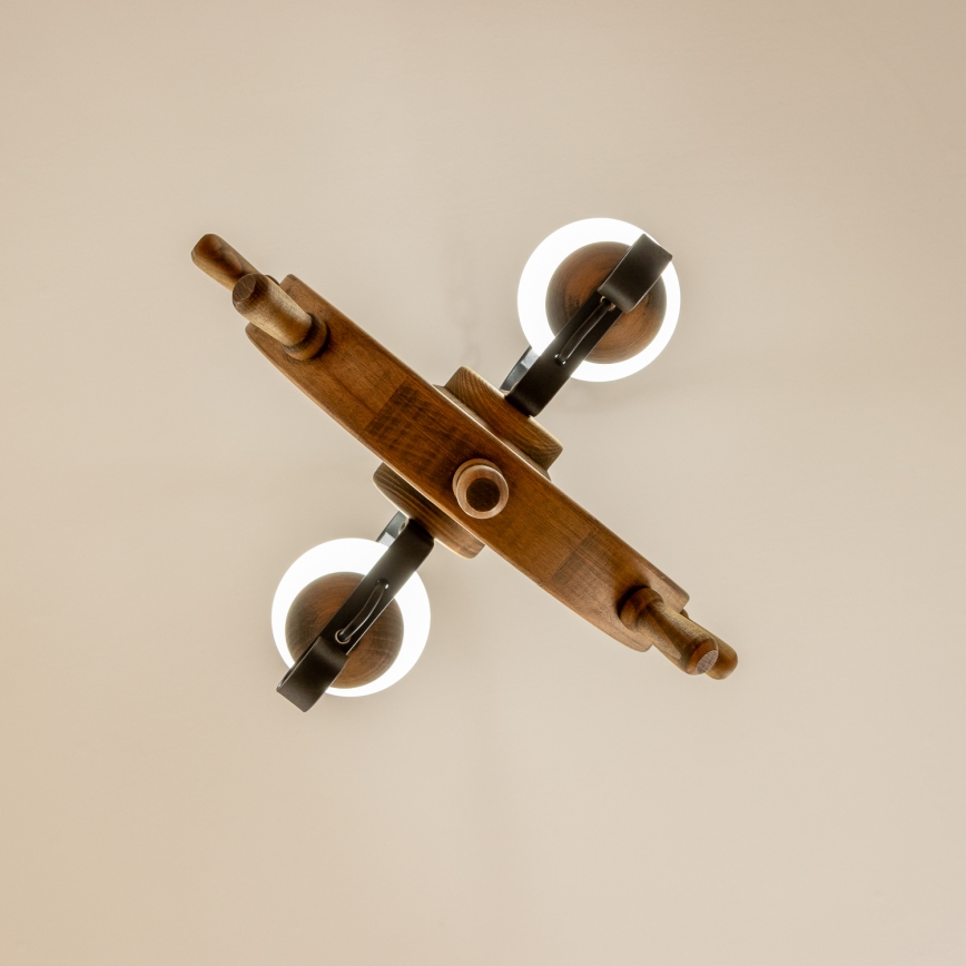 Brilagi - Suspension chaîne TIMONA 2xE14/40W/230V hêtre