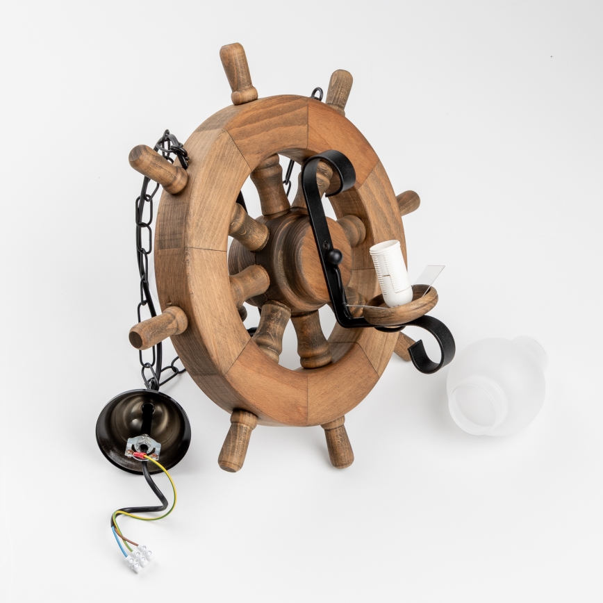 Brilagi - Suspension chaîne TIMONA 2xE14/40W/230V hêtre