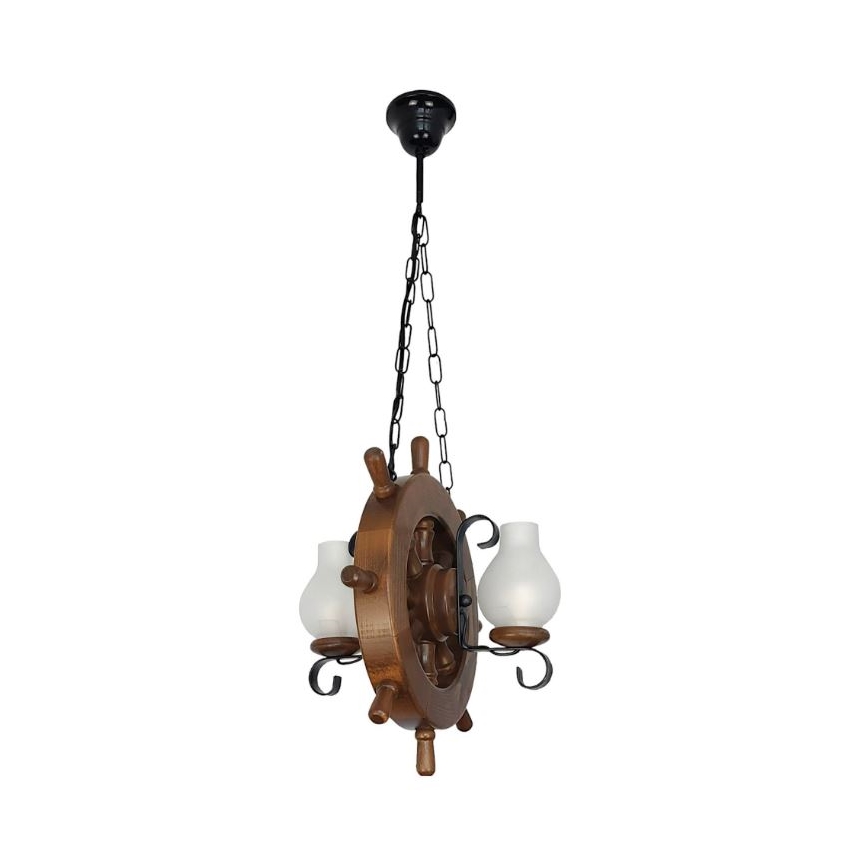 Brilagi - Suspension chaîne TIMONA 2xE14/40W/230V hêtre/noyer