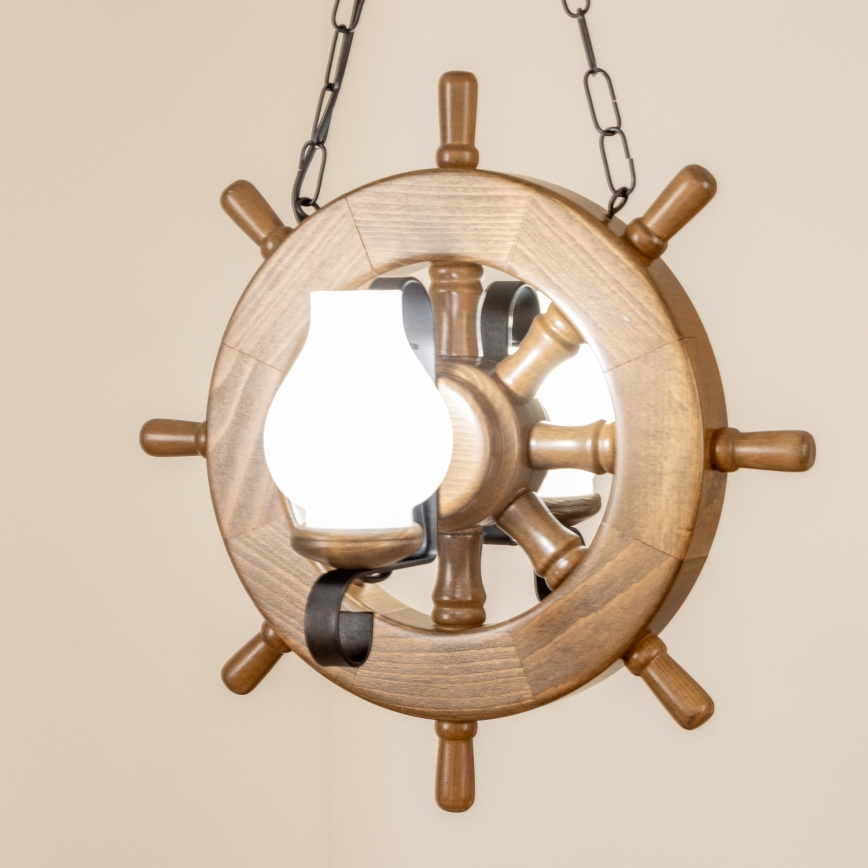 Brilagi - Suspension chaîne TIMONA 2xE14/40W/230V hêtre/noyer