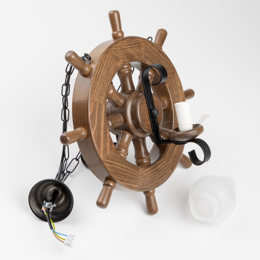 Brilagi - Suspension chaîne TIMONA 2xE14/40W/230V hêtre/noyer