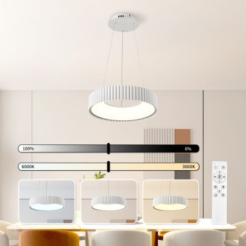 Brilagi - Suspension dimmable sur câble FALCON MODERN LED/30W/230V 3000–6000 K Ø 40 cm blanche + télécommande