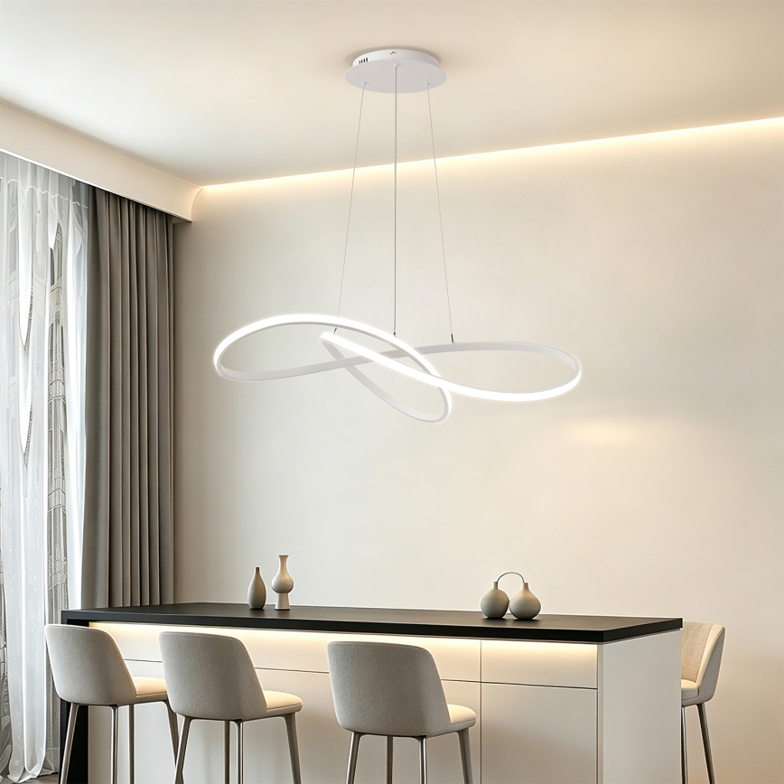 Brilagi - suspension LED dimmable sur câble INFINITY LED/80W/230V 3000-6000K 80x80 cm blanche + télécommande