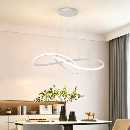 Brilagi - suspension LED dimmable sur câble INFINITY LED/80W/230V 3000-6000K 80x80 cm blanche + télécommande