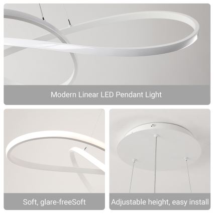 Brilagi - suspension LED dimmable sur câble INFINITY LED/80W/230V 3000-6000K 80x80 cm blanche + télécommande
