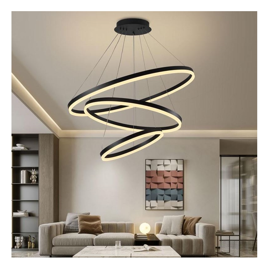 Brilagi - Suspension filaire à intensité variable CIRCLE LED/125W/230V 3000-6500K noir + télécommande