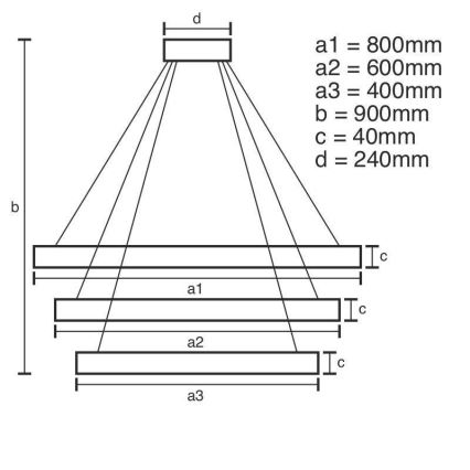 Brilagi - Suspension filaire à intensité variable CIRCLE LED/125W/230V 3000-6500K noir + télécommande