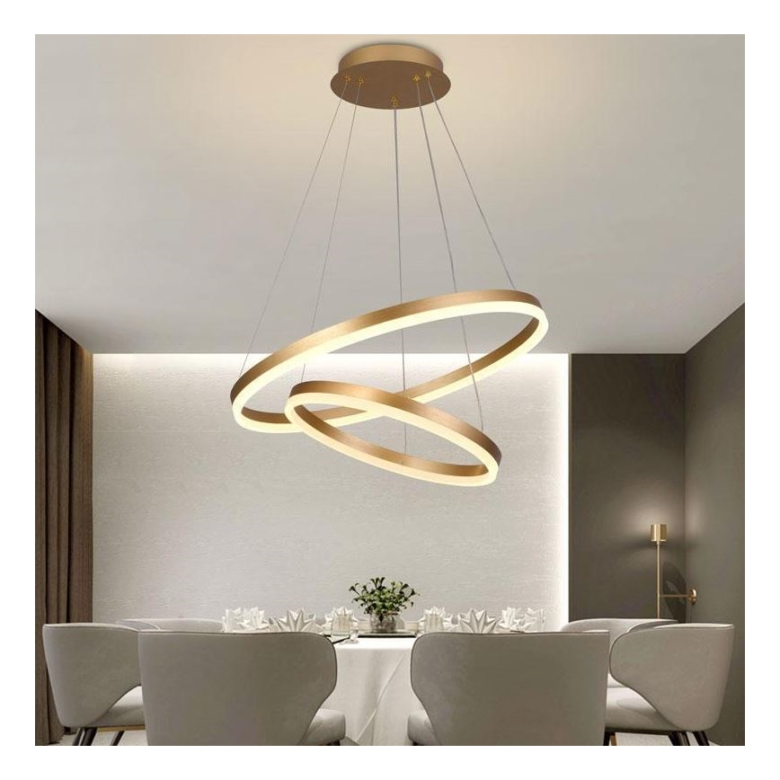 Brilagi - Suspension filaire à intensité variable CIRCLE LED/70W/230V 3000-6500K doré + télécommande